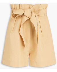 Ulla Johnson - Abri Pleated Cotton, Linen And Silk-blend Shorts - Lyst