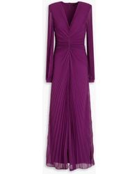 Badgley Mischka - Plissé-georgette Gown - Lyst
