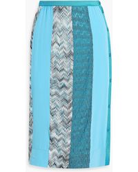 Missoni - Metallic Crochet-knit And Crepe Pencil Skirt - Lyst