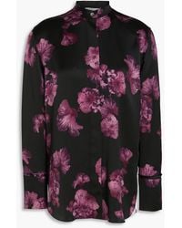 Vince - Floral-print Silk-satin Shirt - Lyst