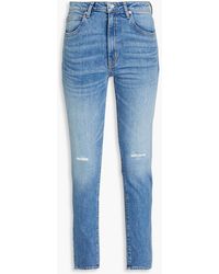SLVRLAKE Denim - Leila Distressed High-rise Skinny Jeans - Lyst