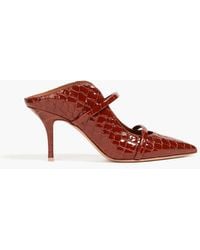 Malone Souliers - Maureen 70 Croc-effect Patent-leather Mules - Lyst