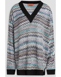 Missoni - Sequin-embellished Metallic Crochet-knit Sweater - Lyst