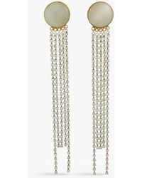 Magda Butrym - Set Of Two Fringed Gold-tone Crystal Brooches - Lyst