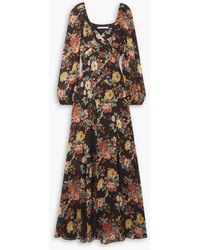 Veronica Beard - Avani Wrap-effect Floral-print Silk-chiffon Maxi Dress - Lyst