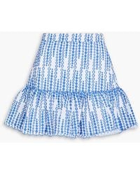 Charo Ruiz - Formentera Gathered Broderie Anglaise Cotton-Blend Mini Skirt - Lyst