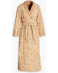 By Malene Birger - Robanna Belted Printed Quilted Crepe Coat - Lyst