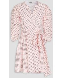 Claudie Pierlot - Floral-print Cotton Mini Wrap Dress - Lyst