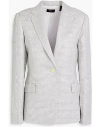 Theory - Houndstooth Linen-Blend Blazer - Lyst