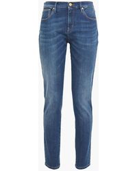 Roberto Cavalli Embroidered Faded Mid-rise Skinny Jeans - Blue