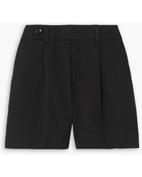 Proenza Schouler - Pleated Cotton And Linen-blend Shorts - Lyst
