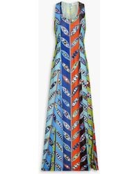 PUCCI - Printed Mesh Maxi Dress - Lyst