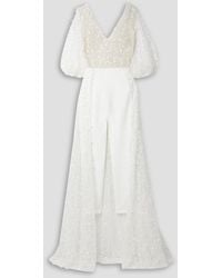 Rime Arodaky - Stella jumpsuit aus crêpe und tüll mit stickereien und verzierungen - Lyst