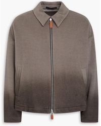Giorgio Armani - Dégradé Wool And Cashmere-Blend Fleece Jacket - Lyst