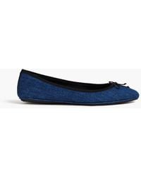 Veronica Beard - Beatrix Bow-detailed Denim Ballet Flats - Lyst
