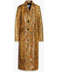 Stand Studio - Zoie Faux Snake-effect Leather Coat - Lyst