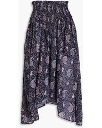 Isabel Marant - Printed Cotton-mousseline Midi Skirt - Lyst