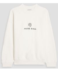 Anine Bing - Jaci Printed Cotton-Blend Fleece Sweatshirt - Lyst