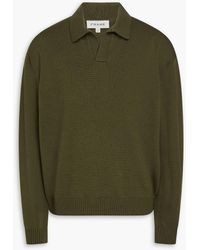 FRAME - Wool And Silk-blend Polo Sweater - Lyst