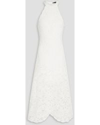 Maje - Crocheted Cotton Midi Dress - Lyst