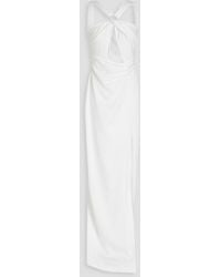 Rasario - Ring-embellished Cutout Twisted Crepe-satin Gown - Lyst