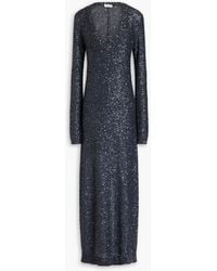 Brunello Cucinelli - Sequined Linen, Cashmere And Silk-Blend Maxi Dress - Lyst