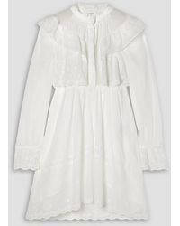 Isabel Marant - Limpeza Ruffled Embroidered Cotton-voile Mini Dress - Lyst