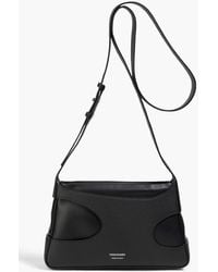 Ferragamo - Cut-Out Smooth And Pebbled-Leather Cross-Body Bag - Lyst