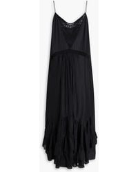 IRO - Lace-trimmed Tiered Silk Crepe De Chine Midi Slip Dress - Lyst