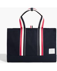 Thom Browne - Striped Cotton-blend Canvas Tote - Lyst