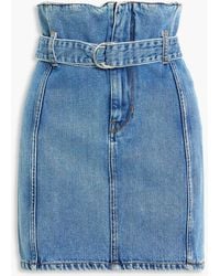 IRO - Melay Belted Denim Mini Skirt - Lyst