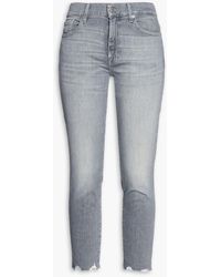 7 For All Mankind - Roxanne Faded Mid-rise Slim-leg Jeans - Lyst