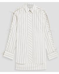 Palmer//Harding - Unite Bow-detailed Striped Cotton-poplin Shirt - Lyst