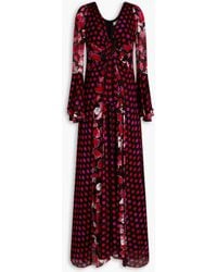 Diane von Furstenberg - Selena Bow-detailed Printed Crepe Maxi Dress - Lyst