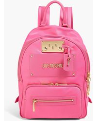 Love Moschino - Faux Textured-leather And Shell Backpack - Lyst