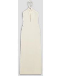 STAUD - Abigail neckholder-maxikleid aus crêpe mit cut-out und verzierung - Lyst