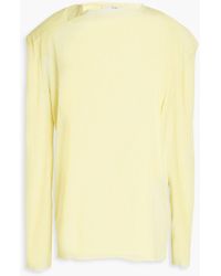 Tibi - Plissé Cotton-blend Gauze Top - Lyst