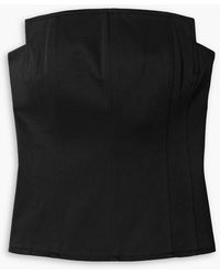 Tibi - Chino Strapless Cotton-Blend Twill Bustier Top - Lyst
