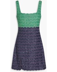 STAUD - Le Sable Embellished Stretch-Tulle Mini Dress - Lyst