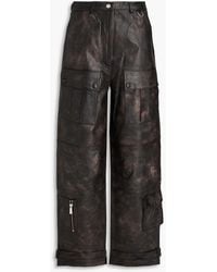 REMAIN Birger Christensen - Burnished Leather Cargo Pants - Lyst