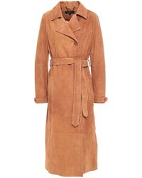 Muubaa Tiree Suede Trench Coat Tan - Brown