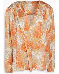 Vince - Floral-print Silk-crepon Top - Lyst