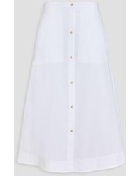 TOTEME - Striped Cotton-Jacquard Midi Skirt - Lyst
