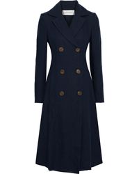 Mansur Gavriel Sur Gavriel Double-breasted Linen-canvas Coat Midnight Blue