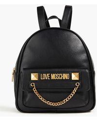 Love Moschino Embellished Faux Pebbled-leather Backpack - Black
