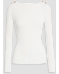 Max Mara - Tracia Button-embellished Ribbed-knit Top - Lyst
