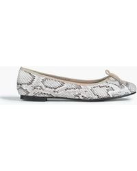 French Sole - Amelie Snake-print Leather Ballet Flats - Lyst