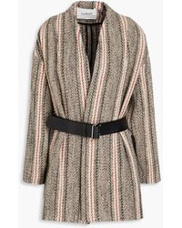 Ba&sh - Teau Belted Herringbone Wool-blend Jacket - Lyst