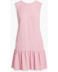 RED Valentino - Bow-detailed Ruffled Crepe Mini Dress - Lyst