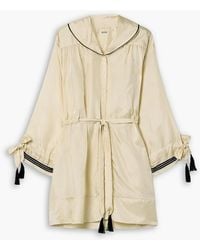 Bode - Boater Belted Silk-Satin Mini Dress - Lyst